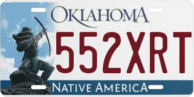 OK license plate 552XRT
