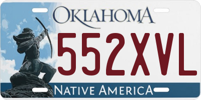 OK license plate 552XVL