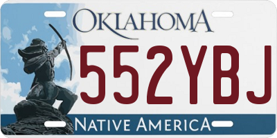 OK license plate 552YBJ