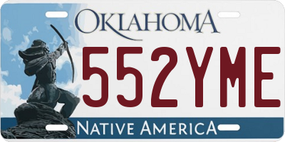 OK license plate 552YME
