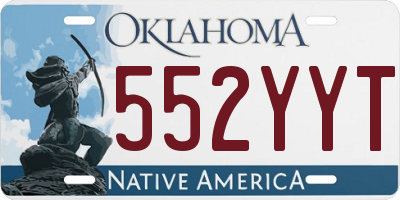 OK license plate 552YYT