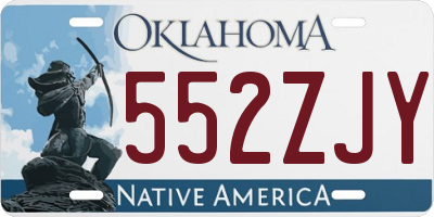 OK license plate 552ZJY