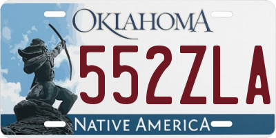 OK license plate 552ZLA