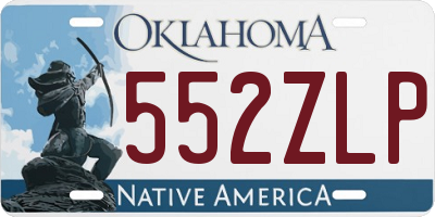 OK license plate 552ZLP