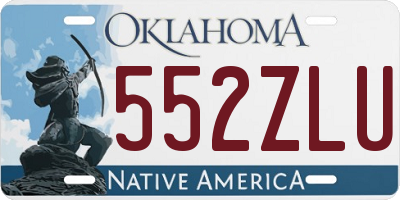 OK license plate 552ZLU