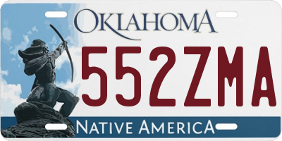 OK license plate 552ZMA