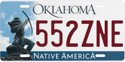 OK license plate 552ZNE
