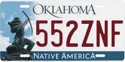 OK license plate 552ZNF