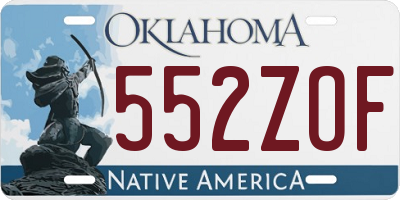 OK license plate 552ZOF