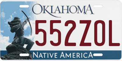 OK license plate 552ZOL