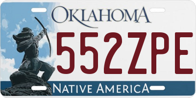 OK license plate 552ZPE
