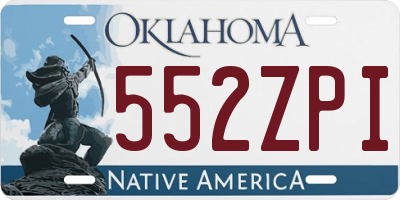 OK license plate 552ZPI