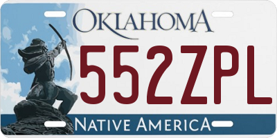 OK license plate 552ZPL