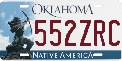 OK license plate 552ZRC
