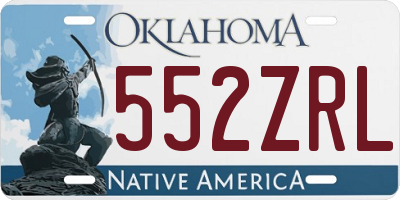 OK license plate 552ZRL