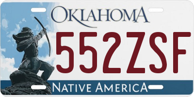 OK license plate 552ZSF