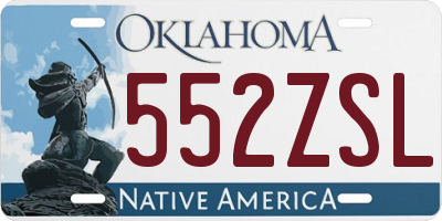 OK license plate 552ZSL