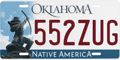 OK license plate 552ZUG