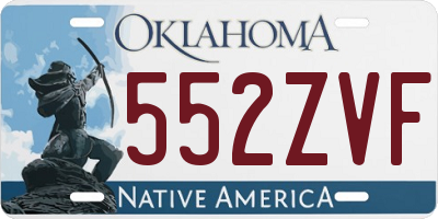 OK license plate 552ZVF