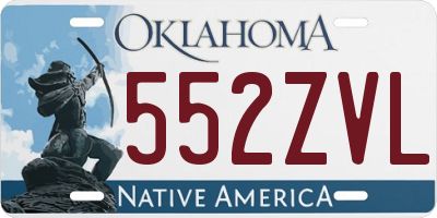 OK license plate 552ZVL