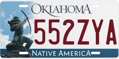 OK license plate 552ZYA