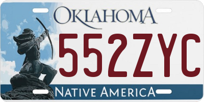 OK license plate 552ZYC