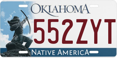 OK license plate 552ZYT