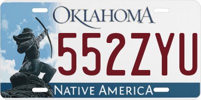 OK license plate 552ZYU