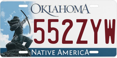 OK license plate 552ZYW