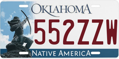 OK license plate 552ZZW