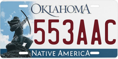 OK license plate 553AAC