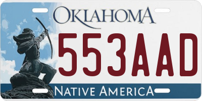 OK license plate 553AAD