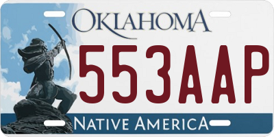 OK license plate 553AAP