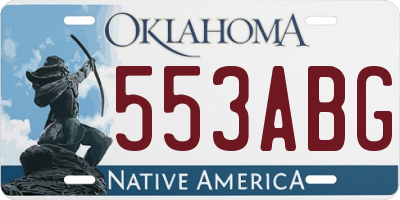 OK license plate 553ABG