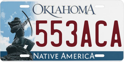 OK license plate 553ACA