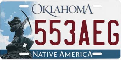 OK license plate 553AEG