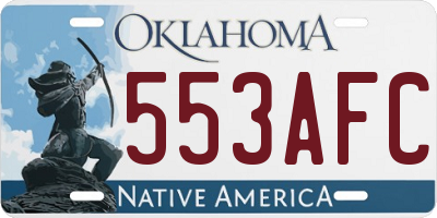 OK license plate 553AFC
