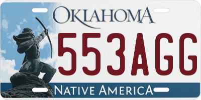 OK license plate 553AGG