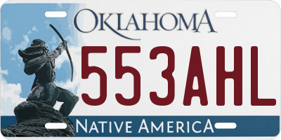 OK license plate 553AHL