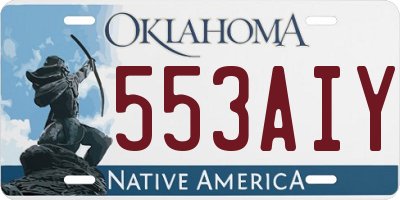 OK license plate 553AIY