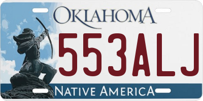 OK license plate 553ALJ
