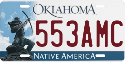 OK license plate 553AMC