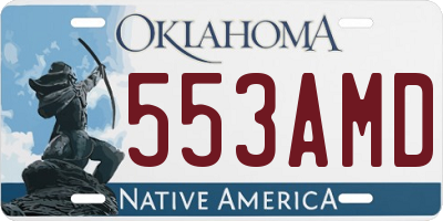 OK license plate 553AMD