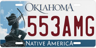 OK license plate 553AMG