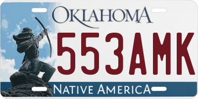 OK license plate 553AMK