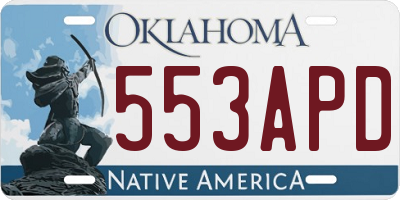OK license plate 553APD