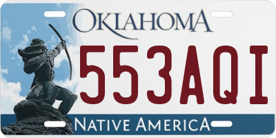 OK license plate 553AQI