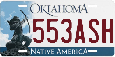 OK license plate 553ASH