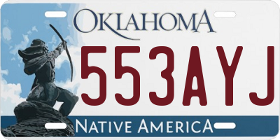 OK license plate 553AYJ