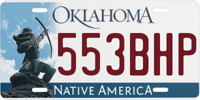 OK license plate 553BHP